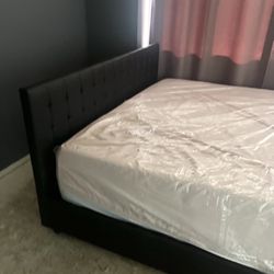 King size Upholstered Platform Bed Frame, No Box Spring Needed (mattress not included)