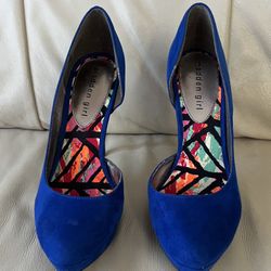 Madden Girl Royal Blue Stiletto High Heel Shoes Womens 8
