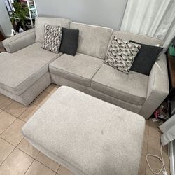 SOFA with CHAISE and STORAGE OTTOMAN,