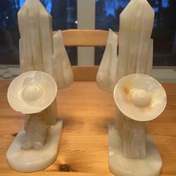 Vintage Stone Carved Mexican Bookends