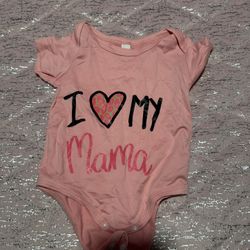 Baby's I LOVE MY MAMA Print Triangle Bodysuit, Casual Short Sleeve Romper, Toddler & Infant Girl's Onesie For Summer, As Gift