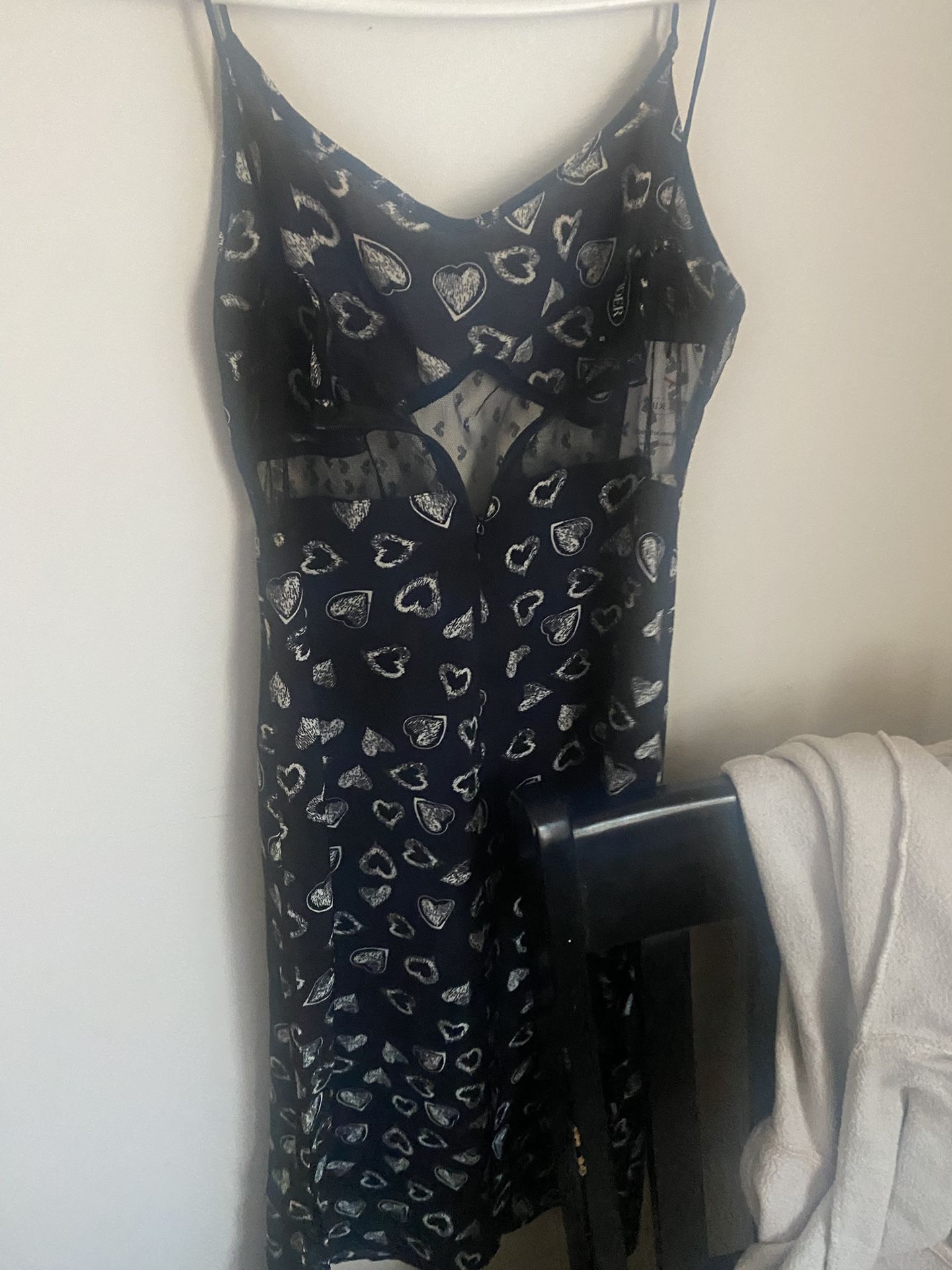 Small Brand New Black With White Hearts, Dress Tags On It Pick Up Only