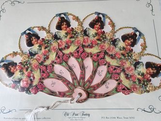 Old Print Fan Greeting Fan