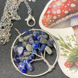 Handcrafted Wire Wrapped Crystal Tree Of Life Necklace 