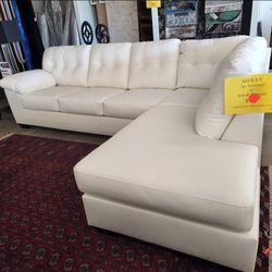 C1S39__ White L Shaped Sectional Couch * P a y  E a s i l y