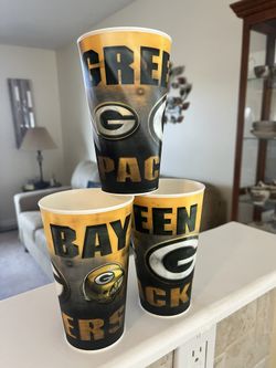 Green Bay Packers NFL hologram spirit cups by capital cups, set of 3