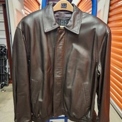 Brown Leather Jacket men's large
