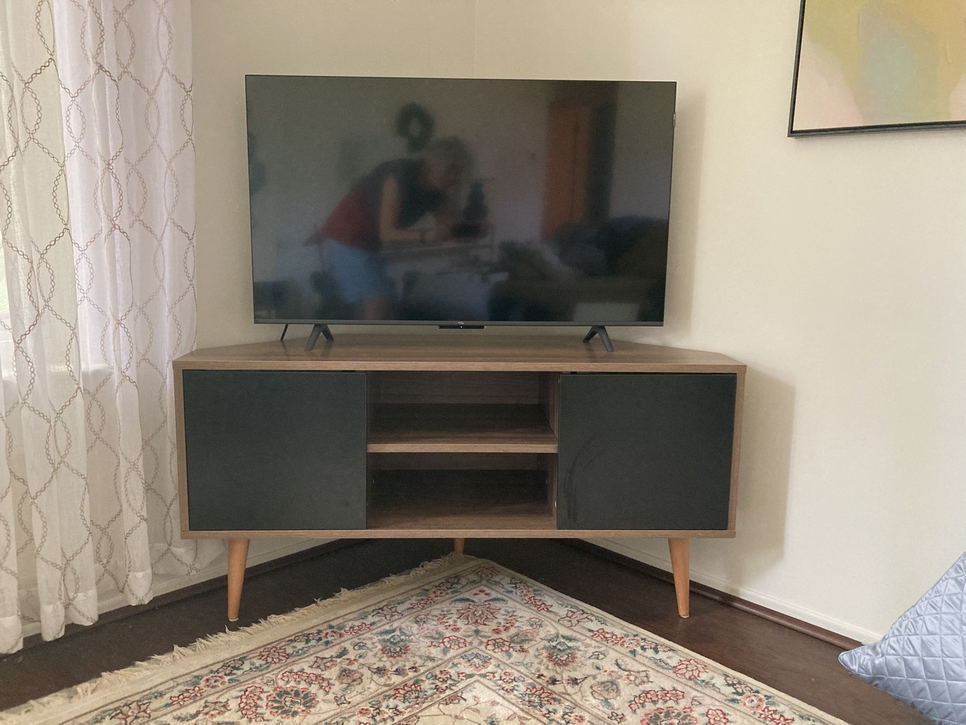 Mid-Century Corner TV Stand