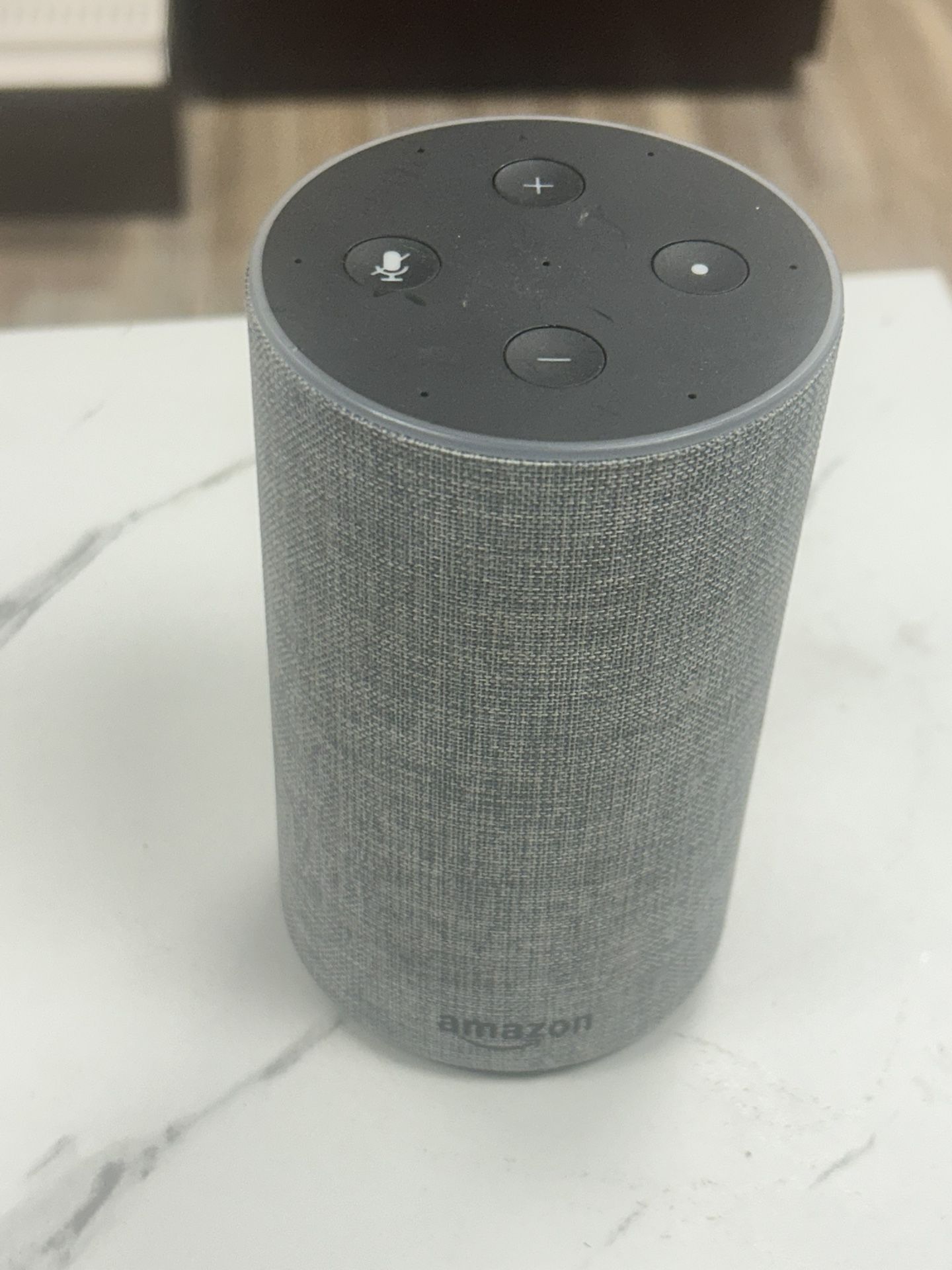 Amazon Echo (2nd Gen) – Smart Speaker with Alexa – Fabric Gray