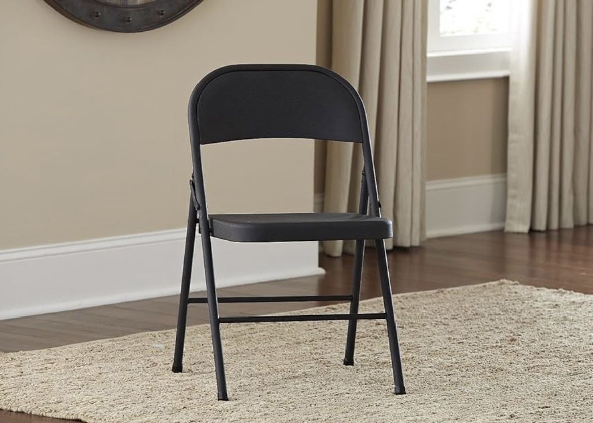 Cosco Black, 7 Pack Steel Folding Chairs 