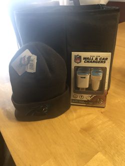 Carolina Panthers beanie and portable power bank