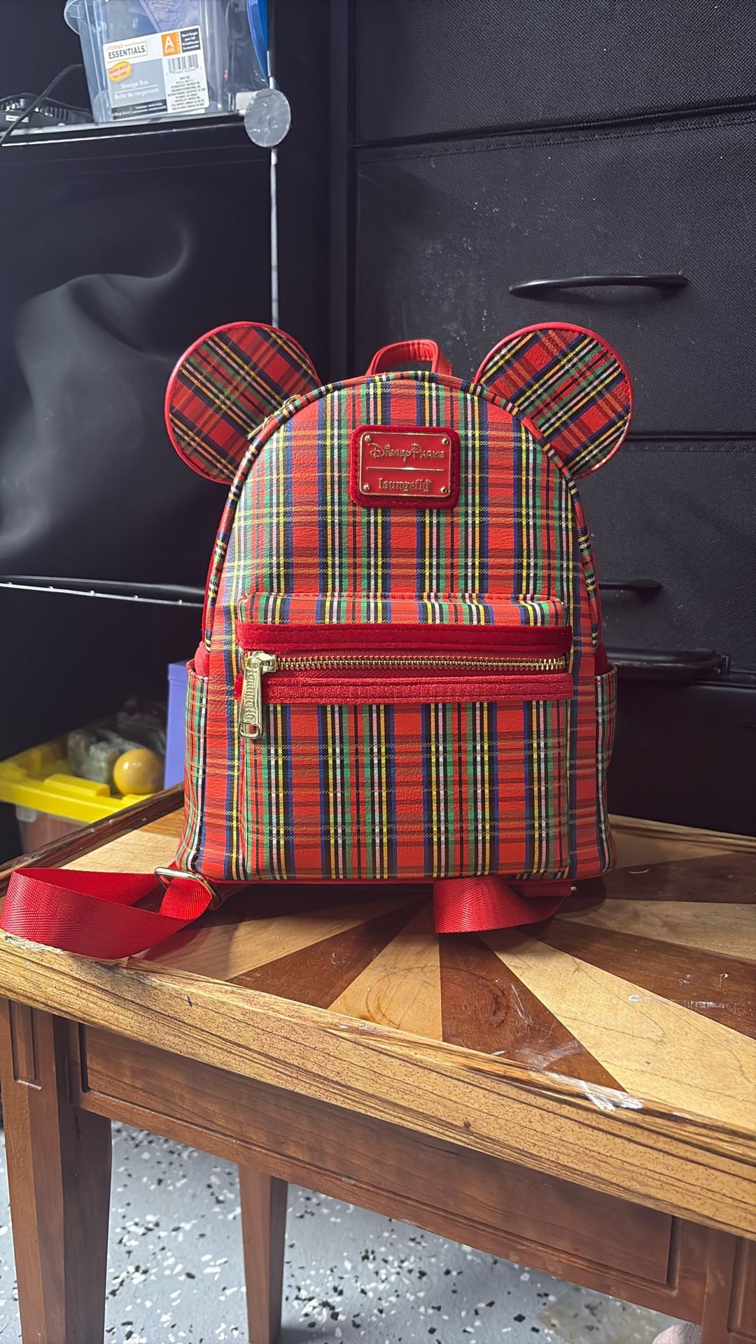 Disney Loungefly Christmas Plaid Mini Backpack
