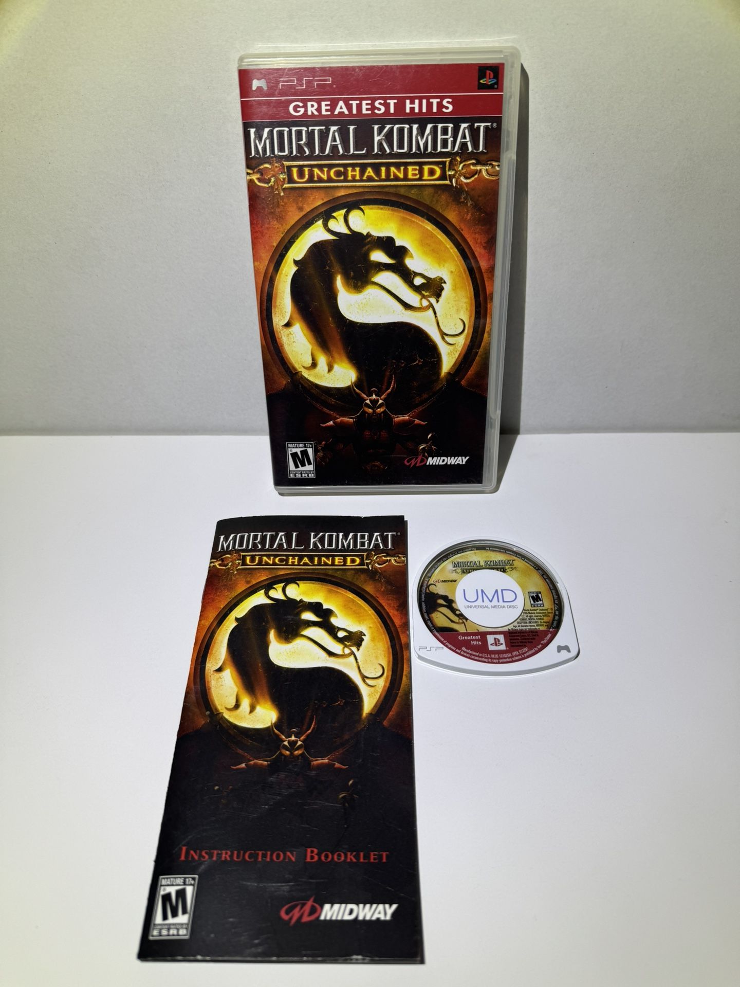 Mortal Kombat Unchained PSP Greatest Hits Complete w/ Manual CIB Tested Works