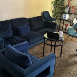 A Beautiful Royal Blue And Gold Furniture 