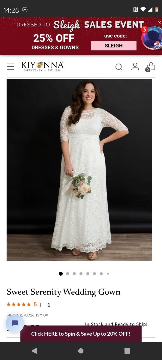 Kiyonna Briday Plus Size Wedding Dress