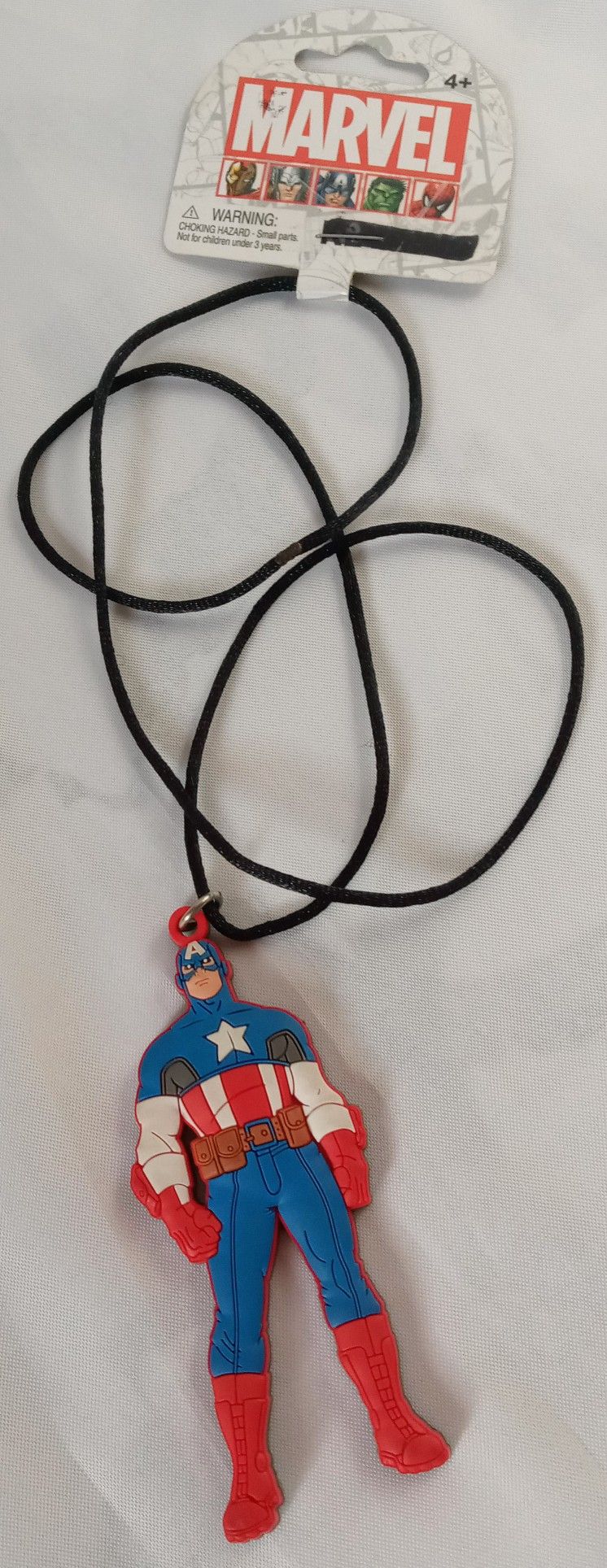 Necklace Captain America Rubber Soft Touch, Marvel, 3.5 Inches Length