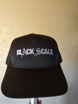 Black scale snapback hat