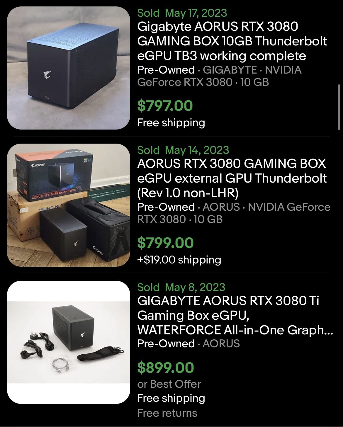 Egpu 3080 Thunderbolt GIGABYTE AORUS RTX 3080 Gaming Box EGPU