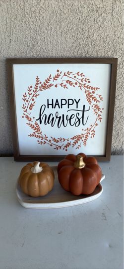 Happy Harvest Framed Fall Sign