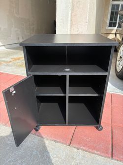 Black storage cabinet