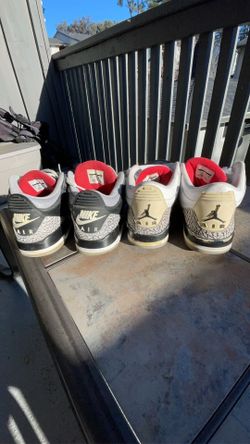 Jordan 3 Black And White Cement Both For $100