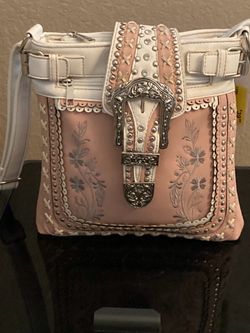 (New) Pink western Crossbody purse.