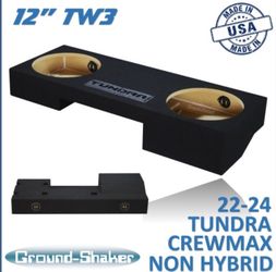 Black 12" Tw3 Dual Sealed Sub Box, Fits 22-26 Toyota Tundra Crew-Max (Non-Hybrid