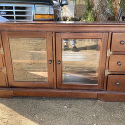 Beveled Glass-Fronted Sideboard/Cabinet - $55 FIRM