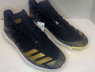 Adidas Adizero Afterburner 6 Black Gold Baseball Cleats Mens Size 8.5 G27657 New