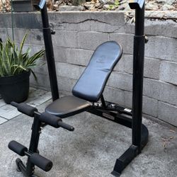 Squat Stand & Weight Bench bar And Free Weights 