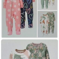 Carters Girls Fleece Sleeps (2 Pack ) All Brand. New 