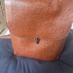 Vegan Leather Backpack Purse