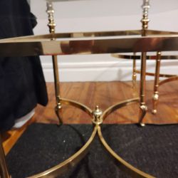 ETHAN ALLEN  COFFEE TABLE SET  (SOLID  BRASS)