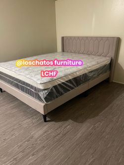 Queen size bed frame and mattress