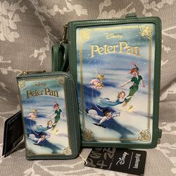 Loungefly Disney Peter Pan Book Backpack Crossbody With Wallet (2 Piece Set) 