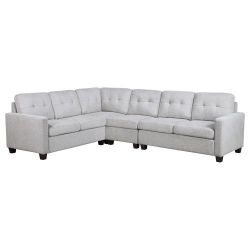 Four Piece Upholstered Modular Sectional Sofa Beige