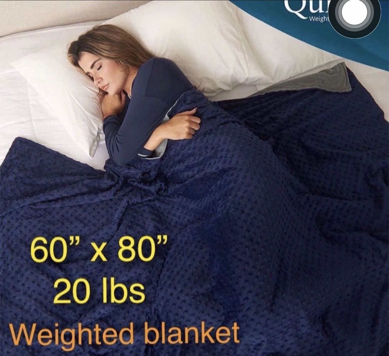 NEW Quility weighted heavy thick navy grey blanket 60”x 80” - 20 lbs 