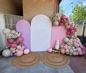Baby Shower Backdrop and Balloon Garland Set
