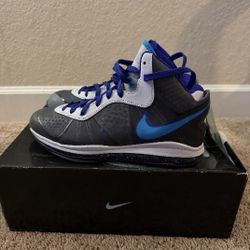 Nike Lebron 8 V/2 Summit Lake Hornets Grey Blue 429676-001 Mens Size 12 Rare