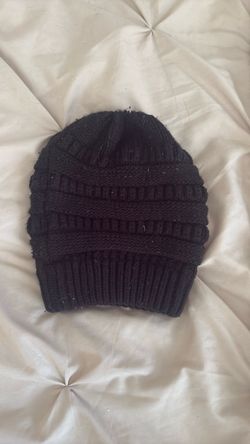 Black Knit Beanie Hat