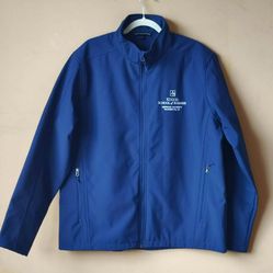 New American University school of business navy blue shell Windbreaker Fleece Jacket coat men's XL Extra Large