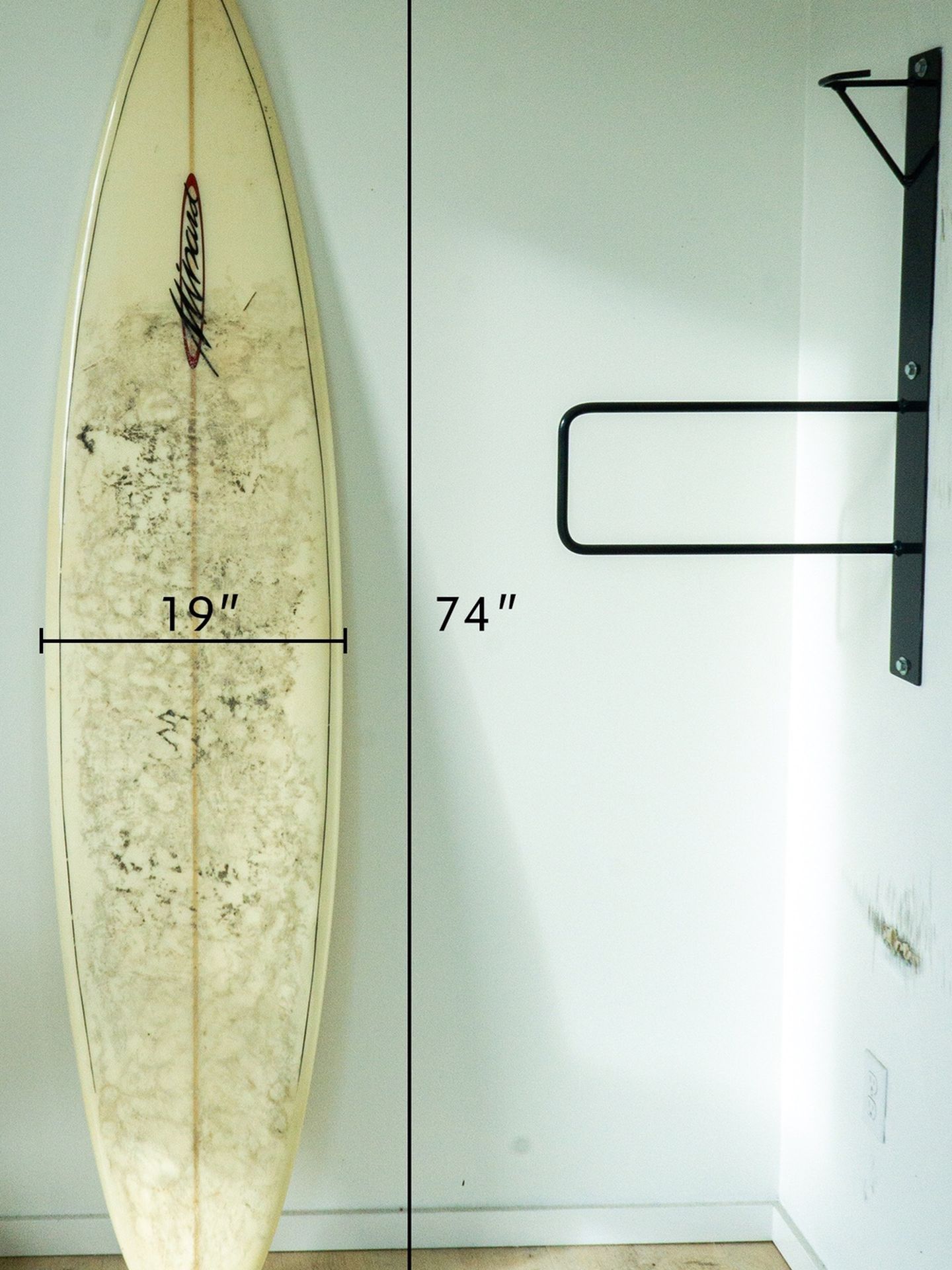 Tri-fin Surfboard, 74” x 19” Minard