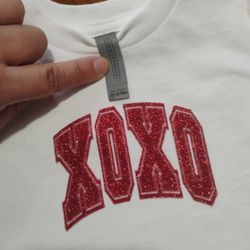 White And Red Glitter Valentine's Shirts 