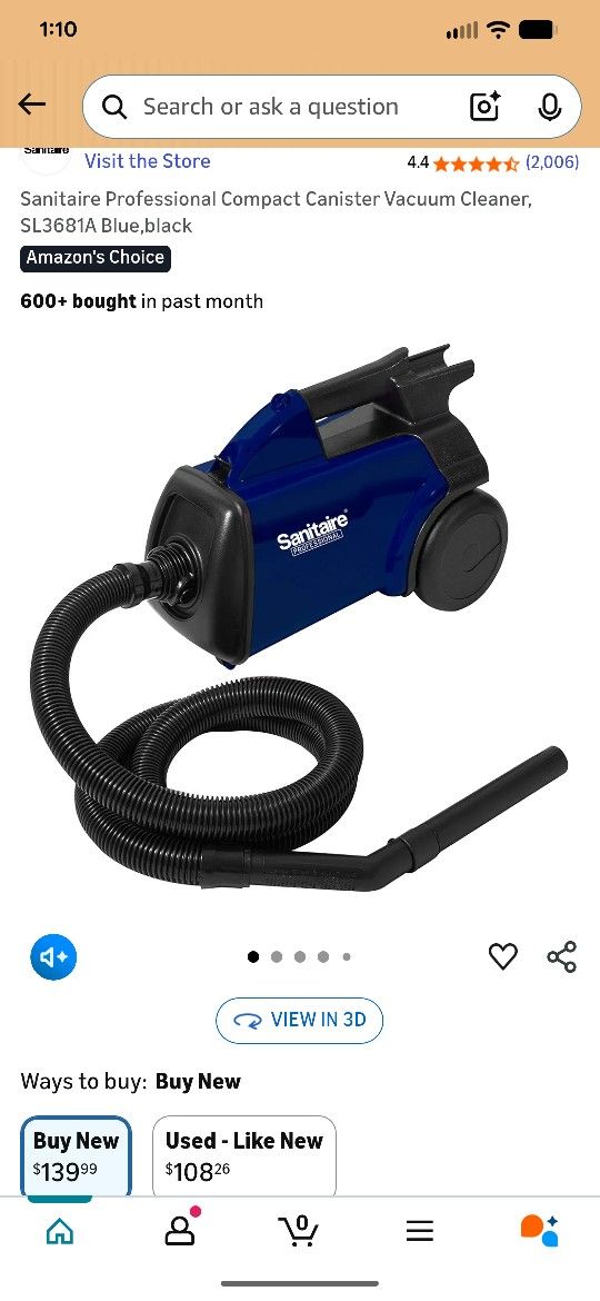 Attention Cleaning Companies And Detailers! Lot of 3 New Sanitaire Professional Commercial Compact Canister Vacuum Cleaners