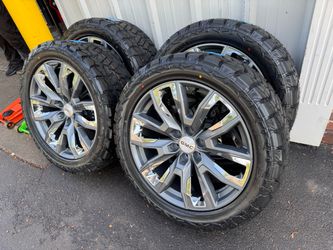 NEW 22 inch gm style wheels wrapped in 33x12.50R22 kelfire tires