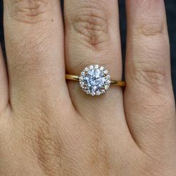 14K Cubic Zirconia Gold Ring