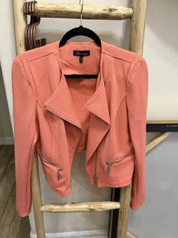 Full Zip Textured Waisted Jacket
