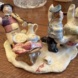 Signed Hand-Painted Ceramic Folk Art Figurine Group