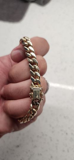 Real solid gold 10k cuban link bracelet