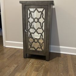 Gray Mirrored Accent Table 